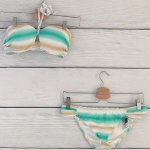 VS Mint Green with Gold & White Bikini